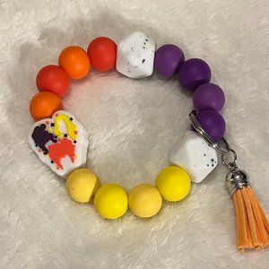 Wristlet Keychain Silicone Beaded Handmade Bracelet